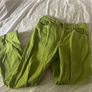 Chadwick’s Lime Green Wide Leg Denim Jeans